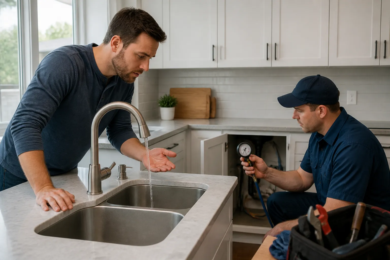 Checking low water pressure at home